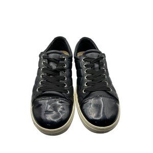 Ecco black quilted/patent leather size 38 built in orthotics sneakers FLAW